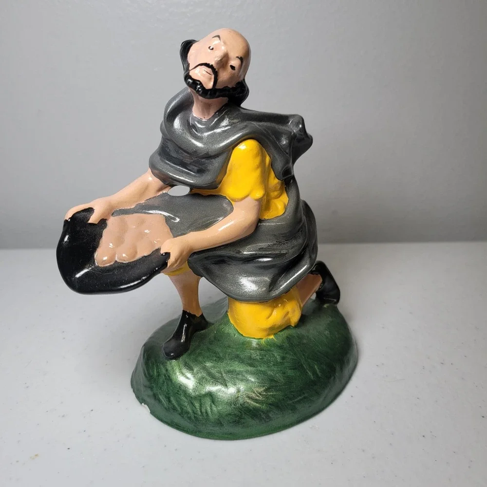 Pacific Mold Egg Offering Vintage Ceramic Nativity Piece Kneeling Man Figurine